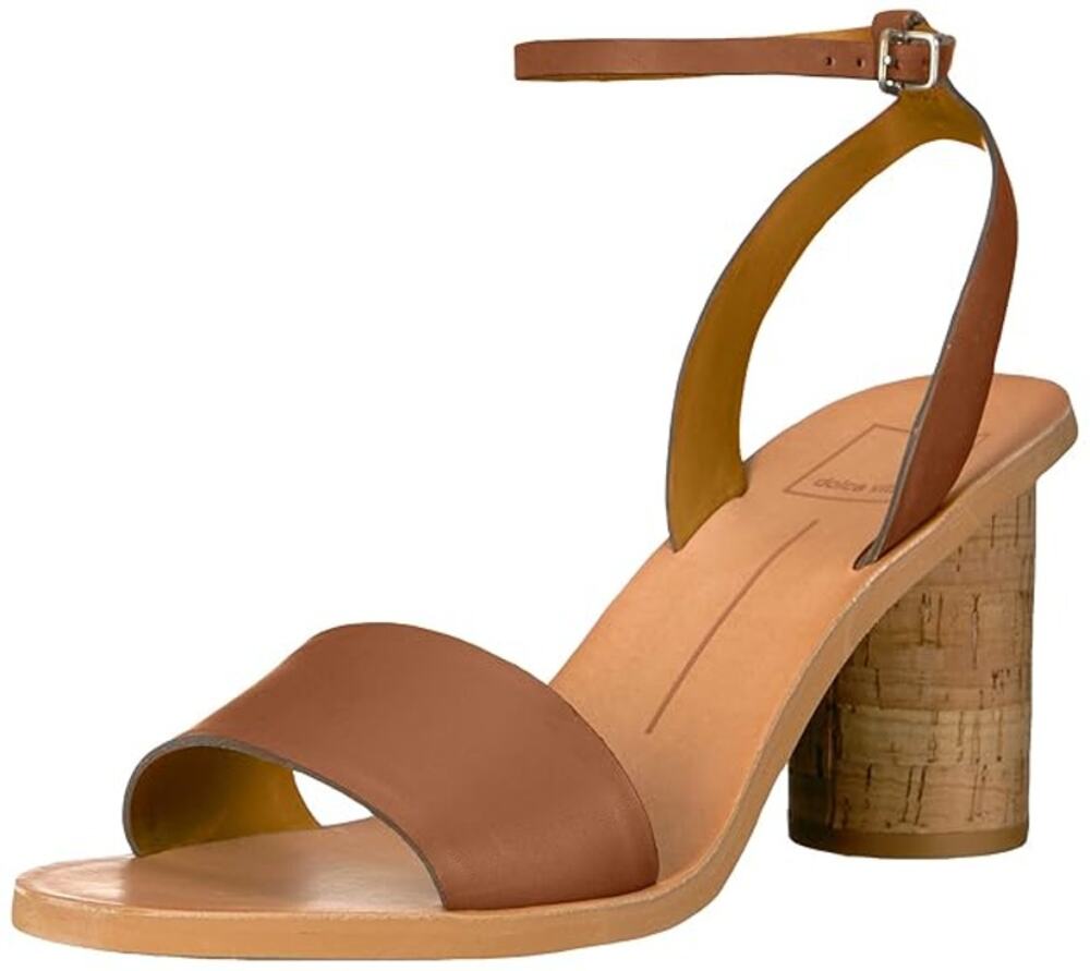 Dolce Vita Jali Sandal Brown Leather Size 6.5 Block Heel Ankle Strap